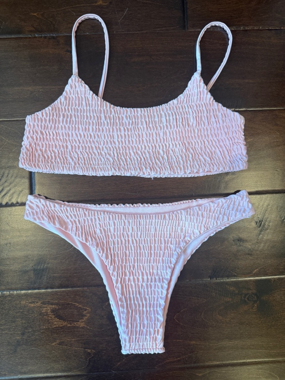 Smocked Light Pink Bikini Set small